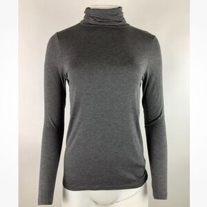Part Two Copenhagen Sz M Long Sleeve Turtleneck Tee Gray Pullover Top